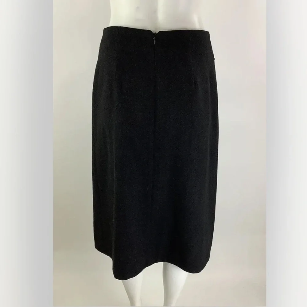 Vintage Forwear New York Sz 2 Flare Pleated Skirt Black Polyamide Belt Detail